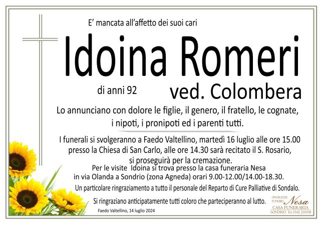 Necrologio Idoina Romeri ved. Romeri