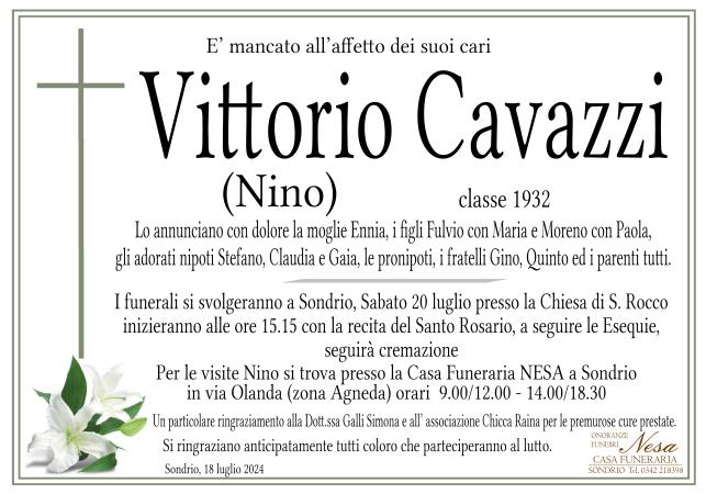 Necrologio Vittorio (Nino) Cavazzi