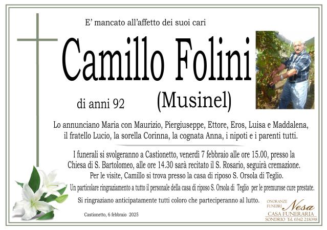 Necrologio CAMILLO FOLINI (MUSINEL)