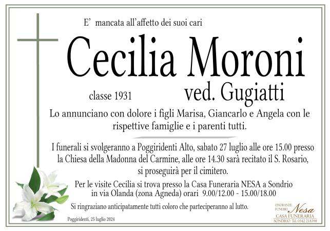 Necrologio CECILIA MORONI