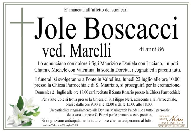 Necrologio JOLE BOSCACCI