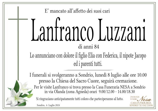 Necrologio Lanfranco Luzzani