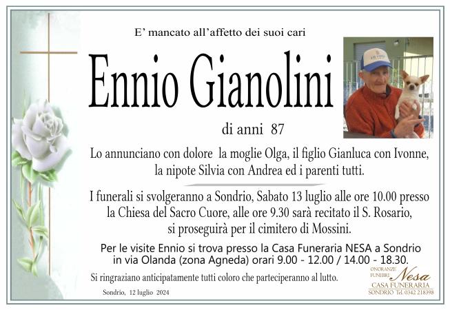 Necrologio Ennio Gianolini