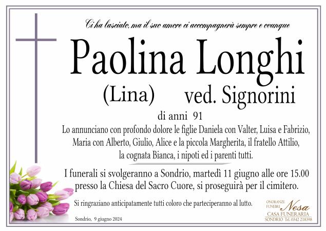 Necrologio Paolina Longhi ved. Signorini