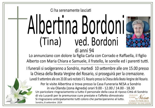 Necrologio ALBERTINA BORDONI