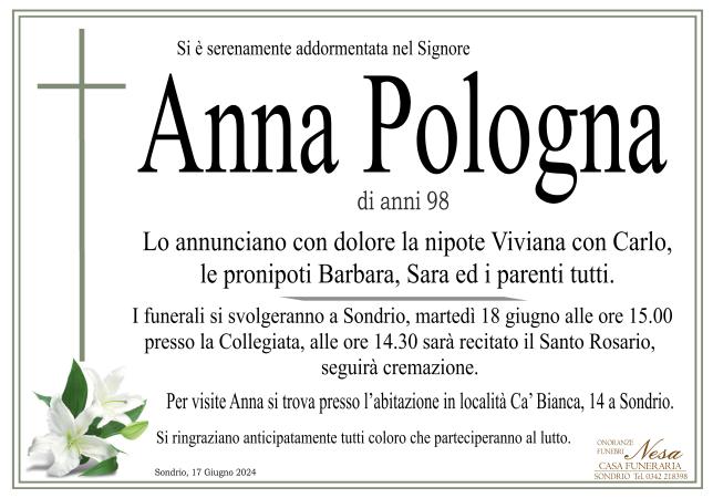 Necrologio Anna Pologna