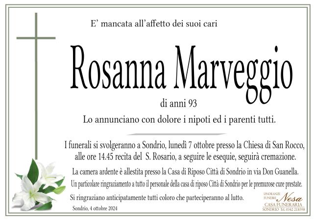 Necrologio ROSANNA MARVEGGIO