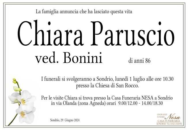 Necrologio Chiara Paruscio ved. Bonini