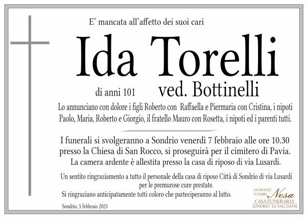 Necrologio IDA TORELLI