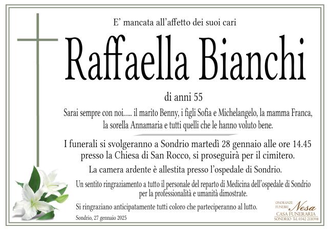 Necrologio RAFFAELLA BIANCHI