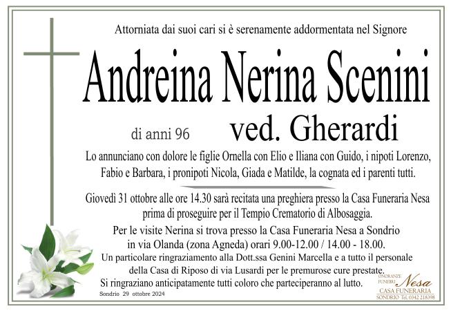 Necrologio Andreina Nerina Scenini ved. Gherardi