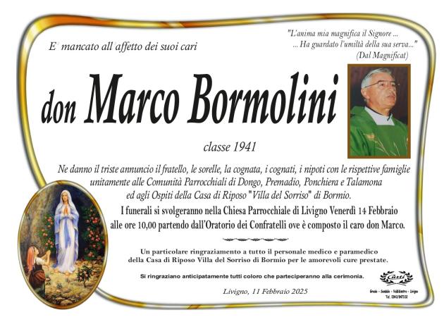 Necrologio don Marco Bormolini