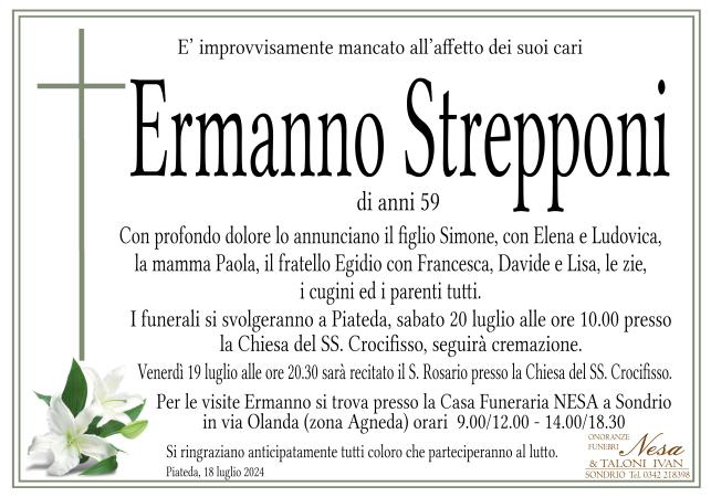 Necrologio Ermanno Strepponi