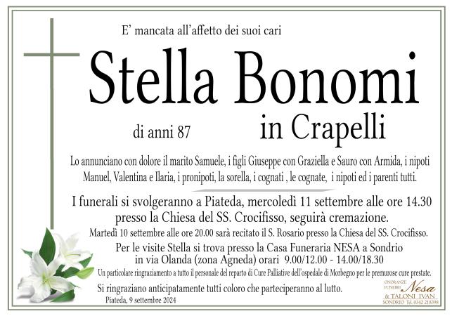 Necrologio STELLA BONOMI