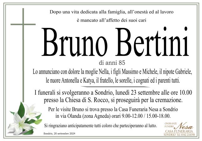 Necrologio BRUNO BERTINI